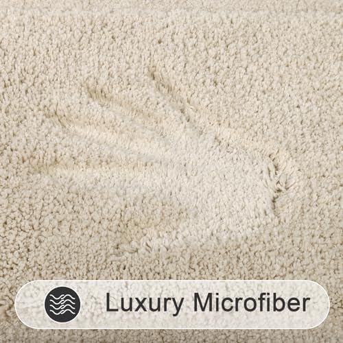 SHACOS Soft Microfiber Light Beige Bathroom Rugs Sets 2 Pieces 32x20 inch