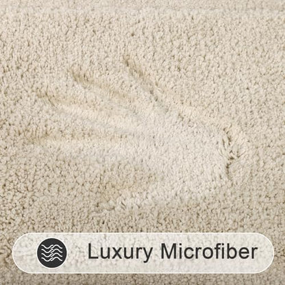 SHACOS Soft Microfiber Light Beige Bathroom Rugs Sets 2 Pieces 32x20 inch