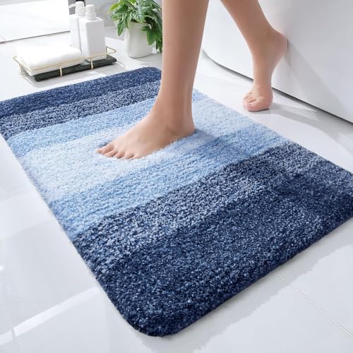 OLANLY Small Bathroom Rugs 24x16, Extra Soft Absorbent Microfiber Bath Rugs