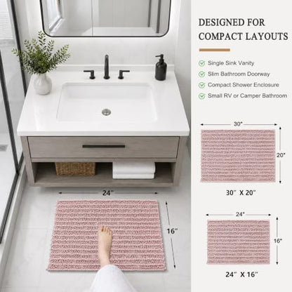 Arotive Bathroom Rugs Mat 24x16, Soft Absorbent Chenille Shaggy Bath Mat