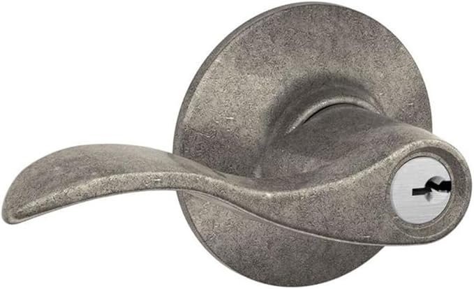 SCHLAGE F51A ACC 621 Accent Keyed Lever, Distressed Nickel