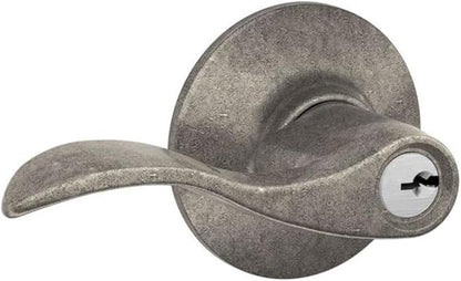 SCHLAGE F51A ACC 621 Accent Keyed Lever, Distressed Nickel