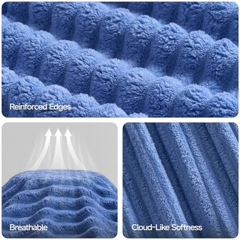 ecolook Blue Bath Towel Set of 4, 31 x 63 in, Soft and Highly Absorbent, Lightweight Microfiber Towels for Bathroom, Gym, Hotel and Spa