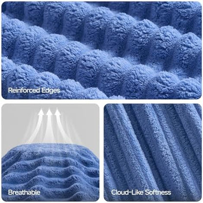 ecolook Blue Bath Towel Set of 2, 31 x 63 in, Soft and Highly Absorbent, Lightweight Microfiber Towels for Bathroom, Gym, Hotel and Spa
