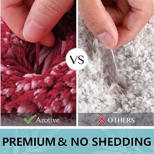 Arotive Microfiber Bathroom Rugs, Shaggy Soft Absorbent Bath Rug, 47x24