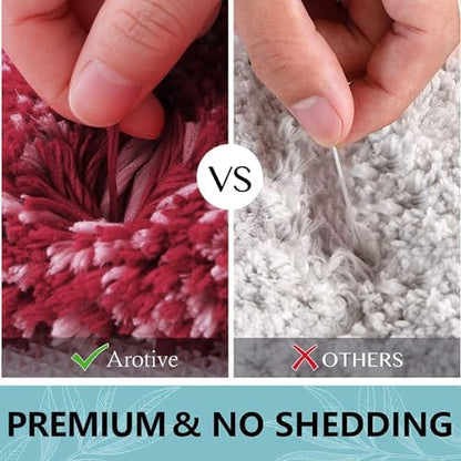 Arotive Microfiber Bathroom Rugs, Shaggy Soft and Absorbent Bath Rug, 24x24