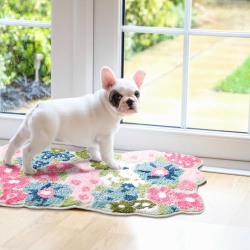 TRUEDAYS Floral Bath Mat, Cute Bath Mat for Bathroom, 32'' x 20'', Colorful