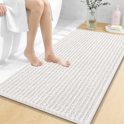 OLANLY Bathroom Rugs 44x24, Thick Soft Absorbent Chenille Bath Rugs