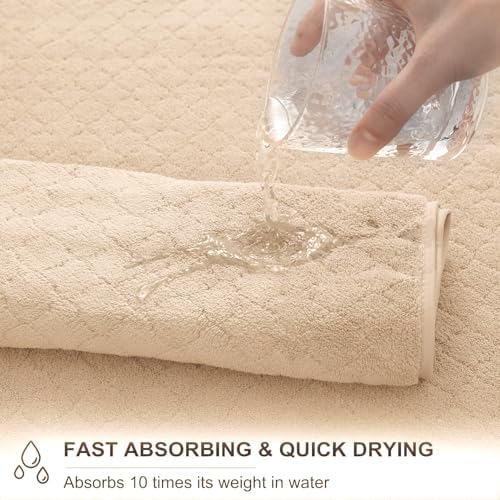 8-Piece Bath Towels Set,2 Oversized Bath Sheet,2 Hand Towels and 4 Washcloths - 600 GSM Soft Microfiber Highly Absorbent Quick Dry Shower Towel Collection for Bathroom Hotel and Spa,Light Yellow