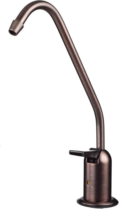 Watts Premier Standard Air Gap Auxiliary Faucet with 1/4" Supply Tubing Connection for RO Reverse Osmosis Water Filtration Systems, Touch N'Flow Spring Loaded Handle, Medium, Antique Bronze