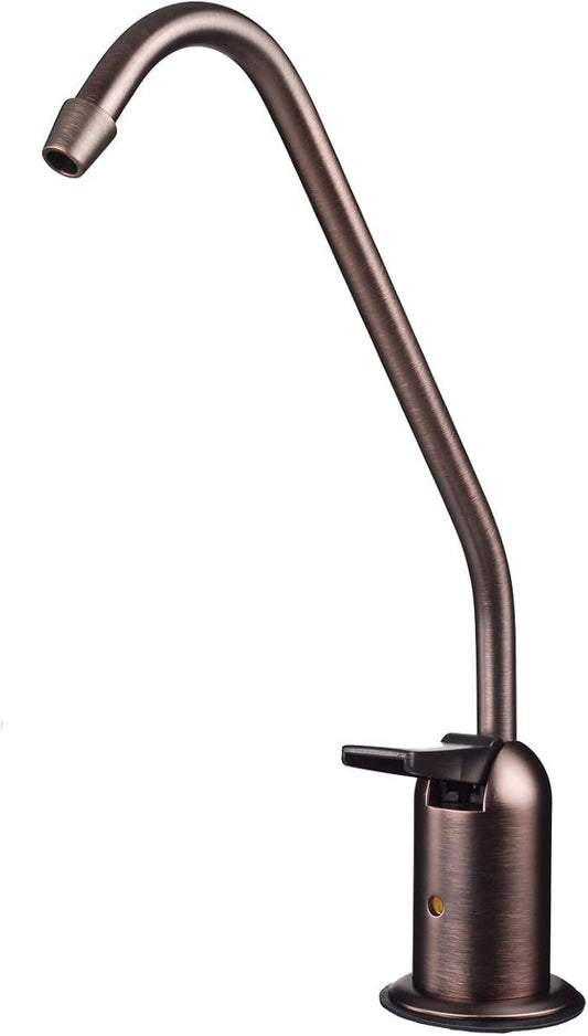 Watts Premier Standard Air Gap Auxiliary Faucet with 1/4" Supply Tubing Connection for RO Reverse Osmosis Water Filtration Systems, Touch N'Flow Spring Loaded Handle, Medium, Antique Bronze