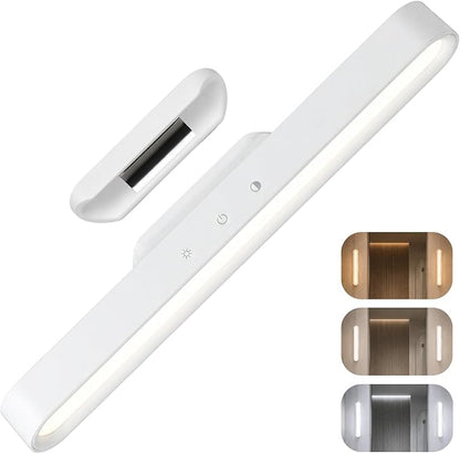 Vanity Makeup Lights for Mirror, 2600mAh Rechargeable LED Stick on Mirror Light, 3 Color Modes Stepless Dimmable Makeup Lights, Magnetic Wireless LED Lights for Bathroom Mirror, Closet (White)