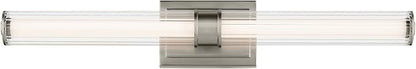 Kichler Laurene LED Bath Bar Light, Brushed Nickel | Linear vanity light with clear fluted glass for bathroom mirrors (31" x 5"), 55197NILED
