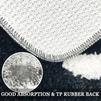Get Naked Bath Mat Long Bathroom Rug - Super Soft Funny Bath Mat Non Slip Black and White Rugs, Water Absorbent Runner Rugs for Sink Bathtub and Shower Black 24" x 59"