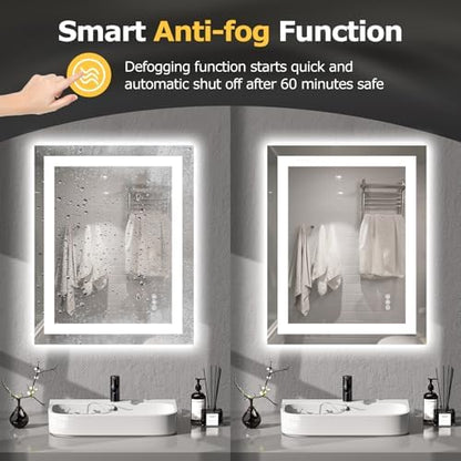 Hivone 24"X30" LED Bathroom Mirror with Lights, UL Listed