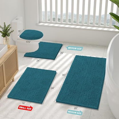Smiry Bathroom Rugs 30X20, Luxury Chenille Extra Soft Absorbent Bath Mat