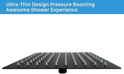 NearMoon Rain Shower Head, High Flow Stainless Steel Square Rainfall Shower, High Pressure Design, Awesome Shower Experience Even At Low Water Flow (8 Inch, Matte Black)