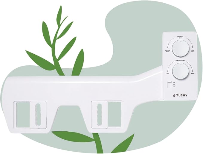 TUSHY Spa 2.0 Cool to Warm Water Bidet Toilet Seat Attachment, White/Silver | Non-Electric, Self-Cleaning Smart Spray Nozzle, Adjustable Pressure and Angle Control, Sink Access Required Within 6 Feet