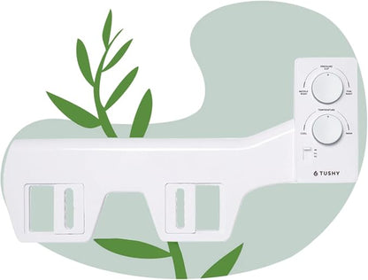 TUSHY Spa 2.0 Cool to Warm Water Bidet Toilet Seat Attachment, White/Silver | Non-Electric, Self-Cleaning Smart Spray Nozzle, Adjustable Pressure and Angle Control, Sink Access Required Within 6 Feet