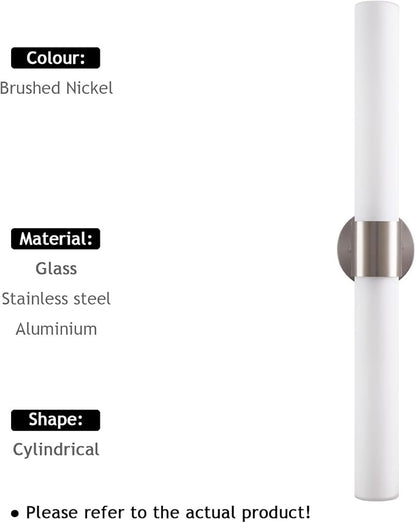 29" Modern Wall Sconce with Frosted Glass Shades, for Bathroom Mirror Bedroom Living Room Hallway, Brushed Nickel Finish