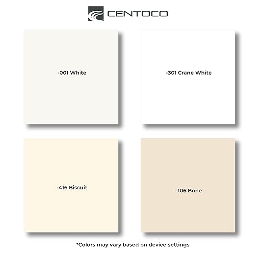 Centoco 1200-106 Round Plastic Toilet Seat, Standard Economy Model, Light Weight Residential, Bone