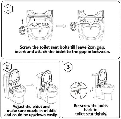 APURE BIDET A121 - Hot and Cold Water Bidet Attachment for Toilet Seat - Dual nozzle - Rear and Feminine Wash- Selfcleaning- Adjustable Water Pressure Non-Electric Bidet Toilet Seat Attachment