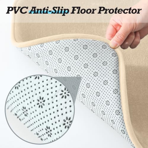 HUXMEYSON Bathroom Rugs Sets 3 Piece, Non-Slip & Quick Dry Bath Mat Set, Ultra Soft Velvet Bath Rugs for Bathroom, Toilet and Shower Floor, Light Coffee