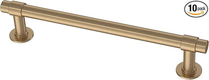 Franklin Brass (10-Pack) – Champagne Bronze Cabinet Handles, 5-1/16 Inch Hole Center, Casual Pulls for Drawers, Kitchen Cabinet Door, Dressers | Francisco