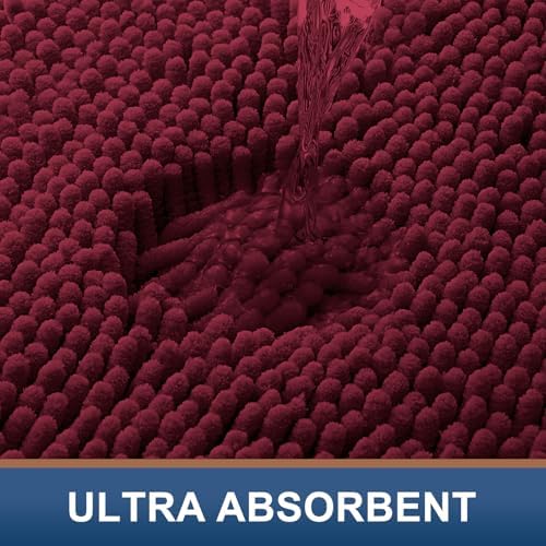 Smiry Bathroom Rugs 71X47, Luxury Chenille Extra Soft Absorbent Bath Mat
