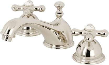 Kingston Brass KS3966AX Restoration Widespread Bathroom Faucet, Polished Nickel, 6.5 x 3.5 x 3.06