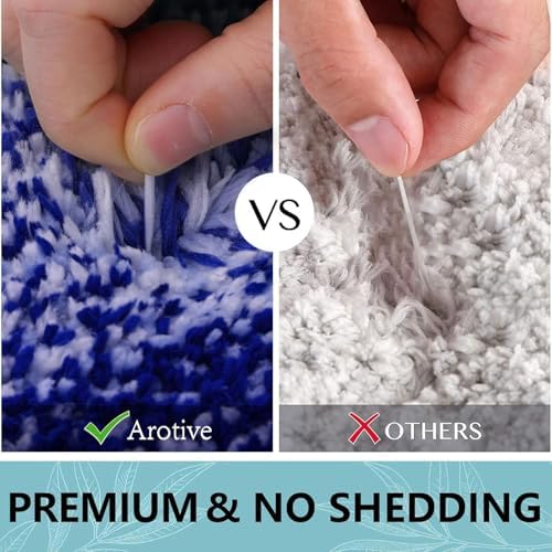 Arotive Microfiber Bathroom Rugs, Shaggy Soft Absorbent Bath Rug, 24x16