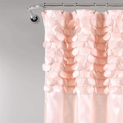 Lush Decor Lillian Shower Curtain Single 72" W x 72" L Blush - Pink Shower Curtains for Bathroom - Bathroom Curtain - Glam Bathroom Decor