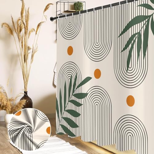 deFouliao Boho Shower Curtain, Modern Abstract Arch Waterproof Shower Curtain for Bathroom Bathtub Home Curtain Decor with Hooks, Machine Washable, 72''Wx72''L