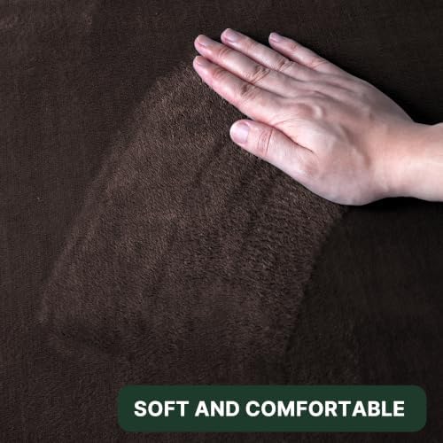 H.VERSAILTEX Bath Mat Memory Foam Set Bathroom Rug Set Flannel Velvety Bath Mat Luxury Extra Soft and Absorbent Non Slip Rugs for Bathroom/Bedroom Washable(Curved Set 20"x 32" Plus 20"x 20"U, Brown)