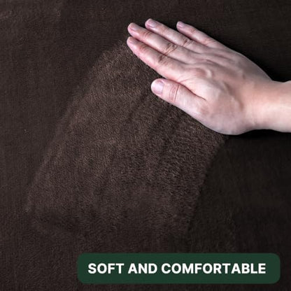 H.VERSAILTEX Bath Mat Memory Foam Set Bathroom Rug Set Flannel Velvety Bath Mat Luxury Extra Soft and Absorbent Non Slip Rugs for Bathroom/Bedroom Washable(Curved Set 20"x 32" Plus 20"x 20"U, Brown)