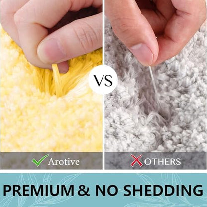 Arotive Microfiber Bathroom Rugs, Shaggy Soft Absorbent Bath Rug, 70x24