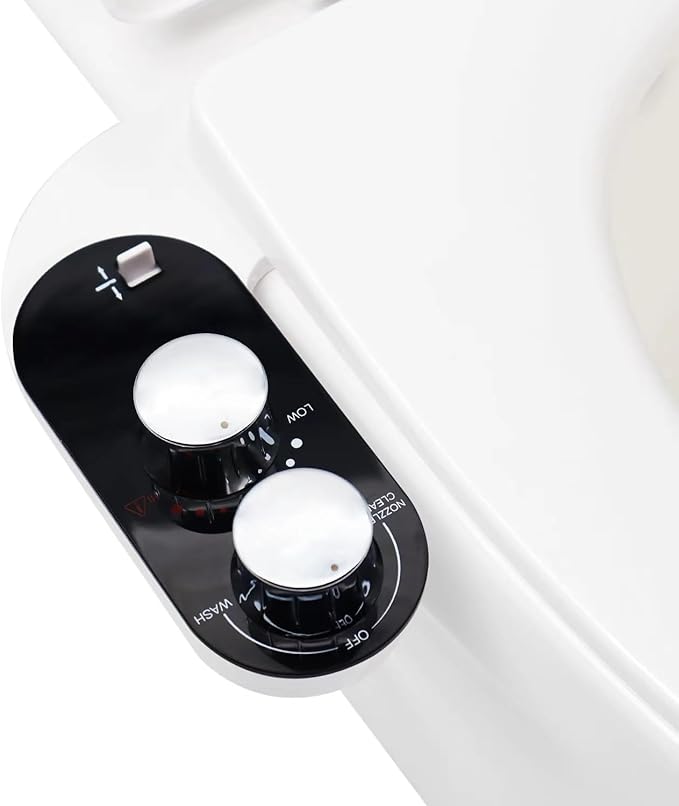 Bidet Attachment for Toilet Warm Water,Hot and Cold Bidet Attachment,Ultra-Slim Non-Electric Bidet Attachment for Frontal/Rear Wash, with Pressure & Angle Controls,Easy to install