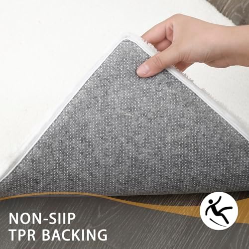 MINIDEAR Bathroom Rugs 32x20 Pure White - Thick Memory Foam Bath Mat, Ultra Soft & Plush Fluffy, Non-Slip, Quick Dry, Absorbent Washable Floor Mat for Tub, Toilet, Home Decor Accessories