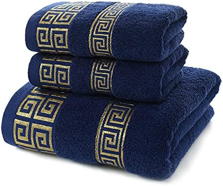 100% Cotton Highly Absorbent Embroidered Towels 3-Piece Towel Set Hotel Bath Towel, 1 Bath Towels, 2 Hand Towels Extra Thick Beach Bath Towels