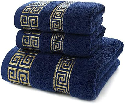 100% Cotton Highly Absorbent Embroidered Towels 3-Piece Towel Set Hotel Bath Towel, 1 Bath Towels, 2 Hand Towels Extra Thick Beach Bath Towels