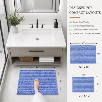 Arotive Bathroom Rugs Mat 24x16, Soft Absorbent Chenille Shaggy Bath Mat