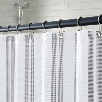 ORTIGIA 3 in 1 Waterproof Shower Curtain PEVA Liner Set 72x72 Inch,Grey