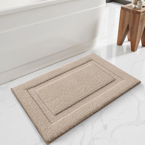 LUMI Ultra Soft Bathroom Rugs Absorbent, Non Slip Bath Mat 20x32, Beige