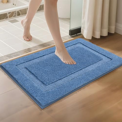 SHACOS Soft Microfiber Blue Bathroom Rugs Sets 2 Pieces 32x20 inch