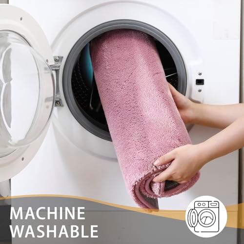 MINIDEAR Bathroom Rugs 32x20 Pink - Thick Memory Foam Bath Mat, Ultra Soft & Plush Fluffy, Non-Slip, Quick Dry, Absorbent Washable Floor Microfiber Mat for Tub, Home Decor Accessories