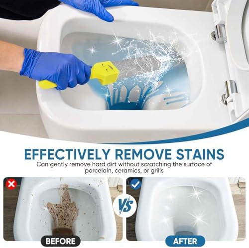 18 Pack Cleaning Pumice Stone Toilet Bowl Stick Cleaner with Handle Hard Water Ring Calcium Buildup Stains Remover Powerfully for Cleaning Toilet Bathtubs Kitchen Sink Grill Pools