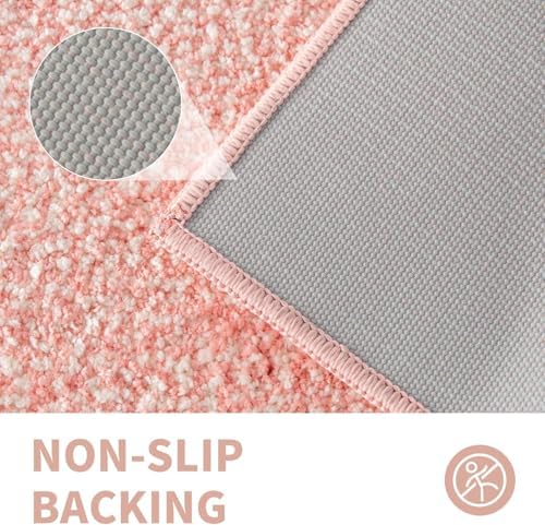 CozeCube Blossom Pink Bath Runner 59"x24" Non Slip Washable Rug