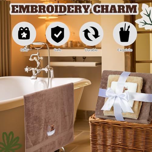 Peryiter 3 Pack Highland Cow Decorative Bath Towel Set