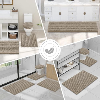 Smiry Bathroom Toilet Rugs U Shaped 24X20, Chenille Bath mats for Toilet