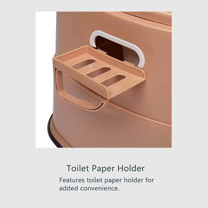 VINGLI Portable Detachable Camping Toilet | Splash-Proof Commode with Odor-Seal Lid | Compact Sanitation Solution for RV, Emergency, Outdoor Use, Brown